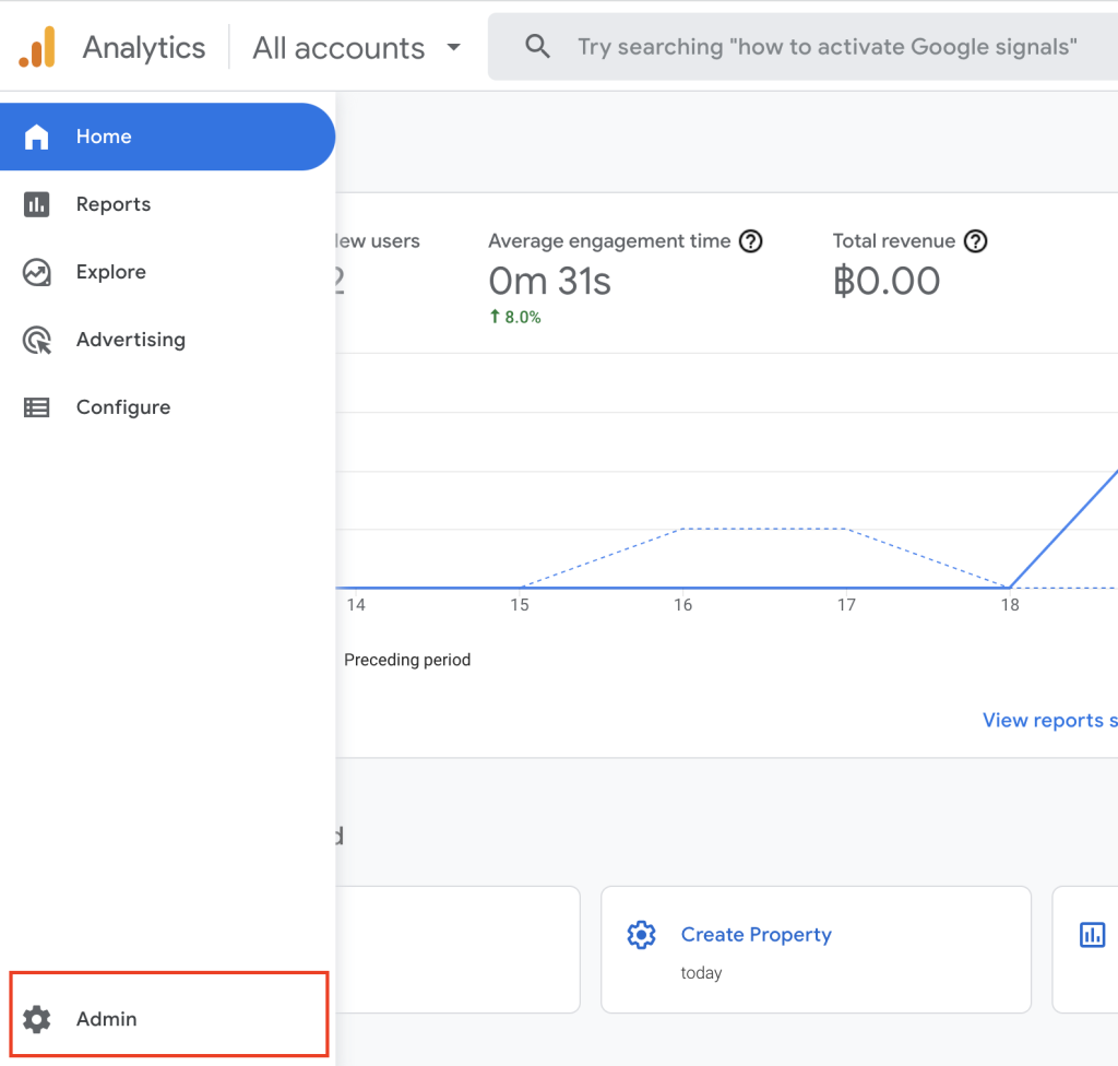 สร้าง Google Analytics Property