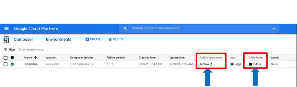 Apache Airflow - Cloud Console