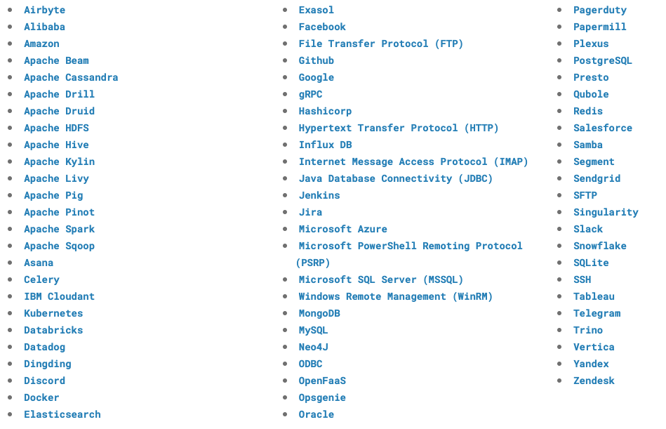 Apache Airflow - Data Source and Cloud Providers