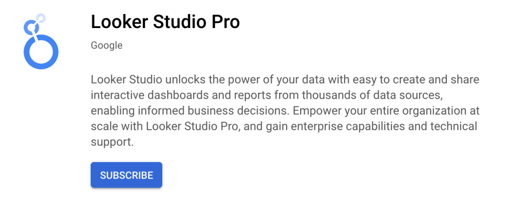 ติดตั้ง Looker Studio Pro