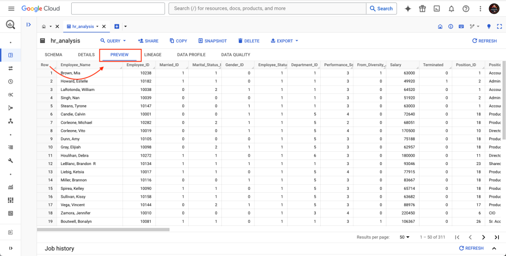 Google BigQuery - Explore Data